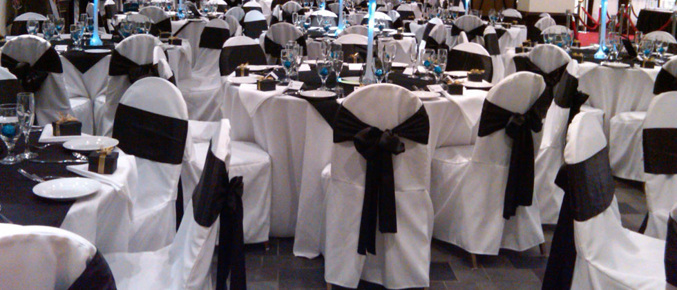#caption2 Chair Covers and Tablecloths
